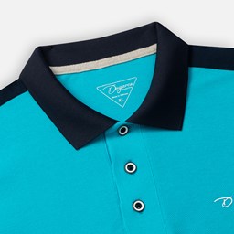 233PLS21055-T-30-XANH NGỌC-XL-1 Ảnh của Áo polo nam Dugarco phối vai viền tay - 233PLS21055